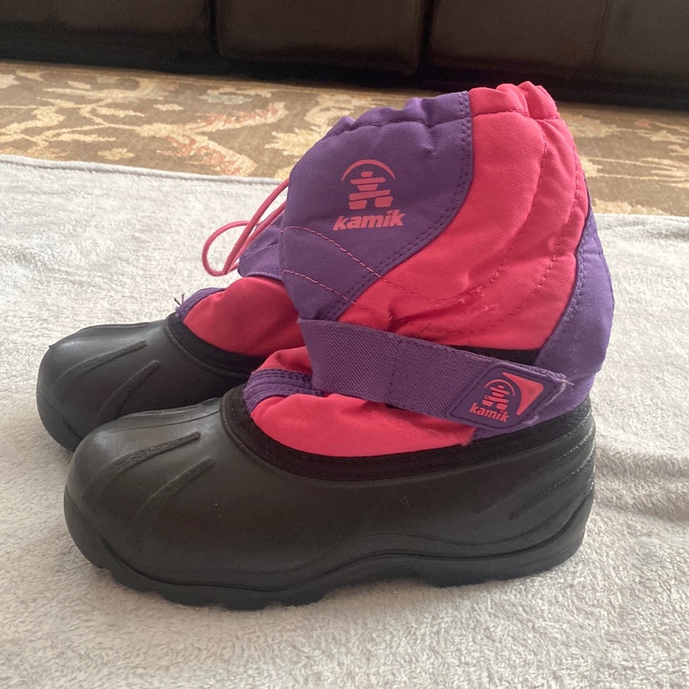 pink and purple snow boots